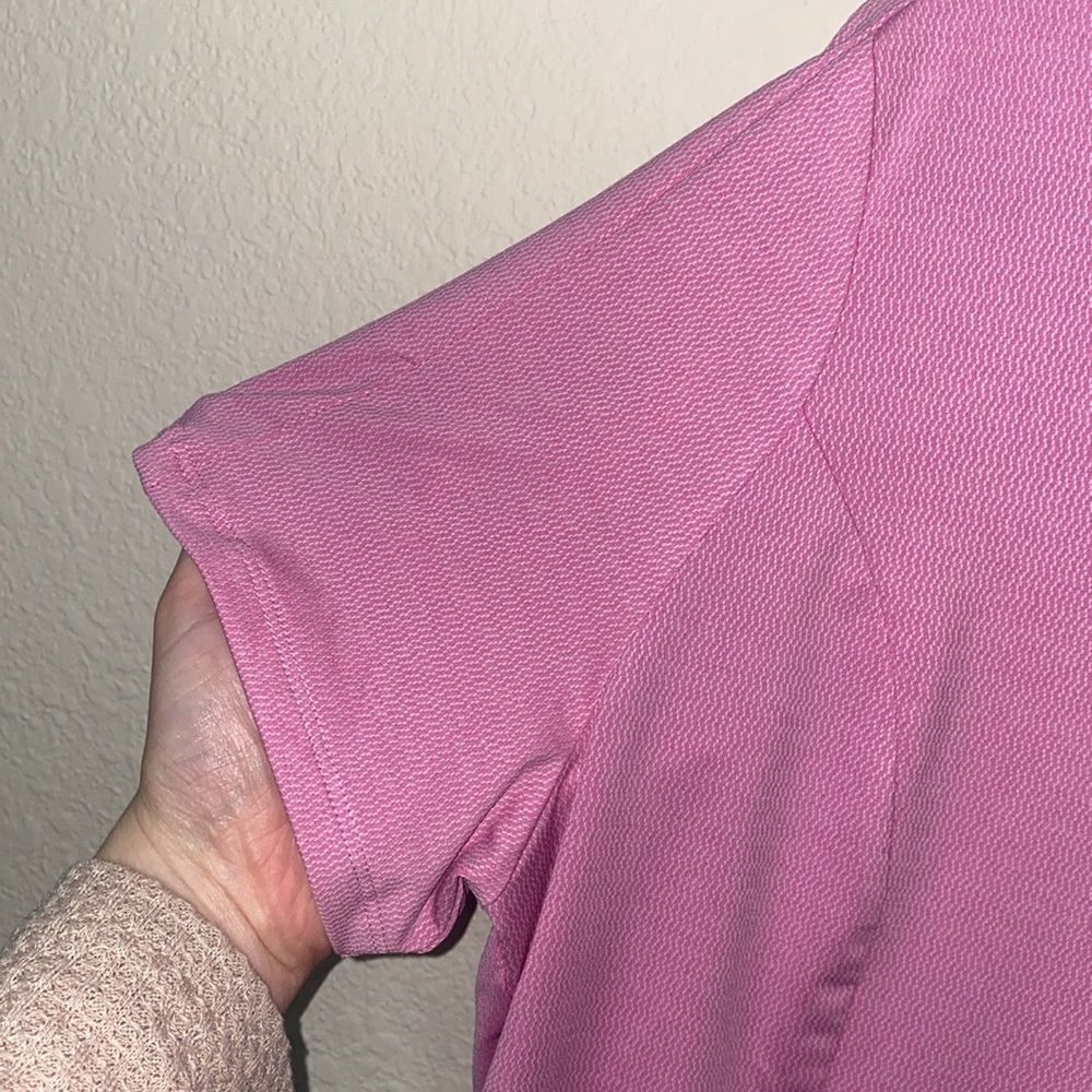 🛍️Mens Callaway Opti-Dri Pink quarter zip short sleeved polo! - Picture 6 of 8